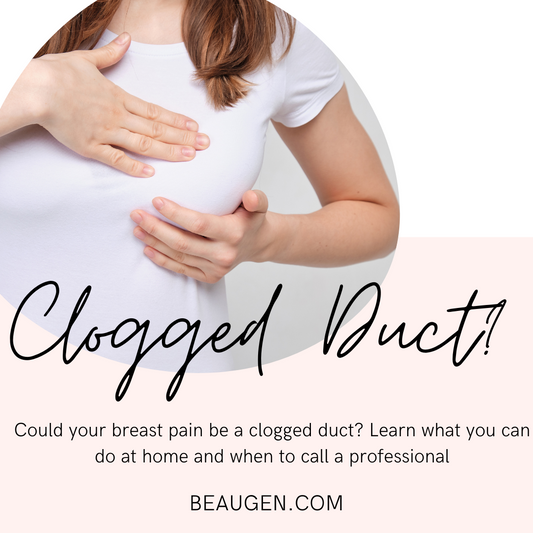 When is breast pain caused by a clogged duct?
