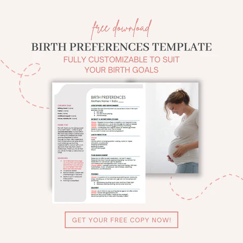 Birth Preferences Template for Pregnant Mamas
